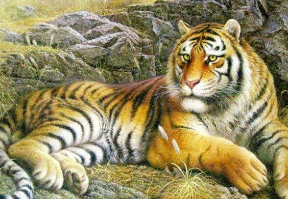 风水挂画：上山虎和下山虎的意思是什么?不同的虎有哪些寓意-易德轩吉祥商城