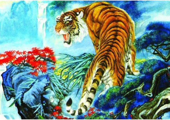 风水挂画：上山虎和下山虎的意思是什么?不同的虎有哪些寓意-易德轩吉祥商城